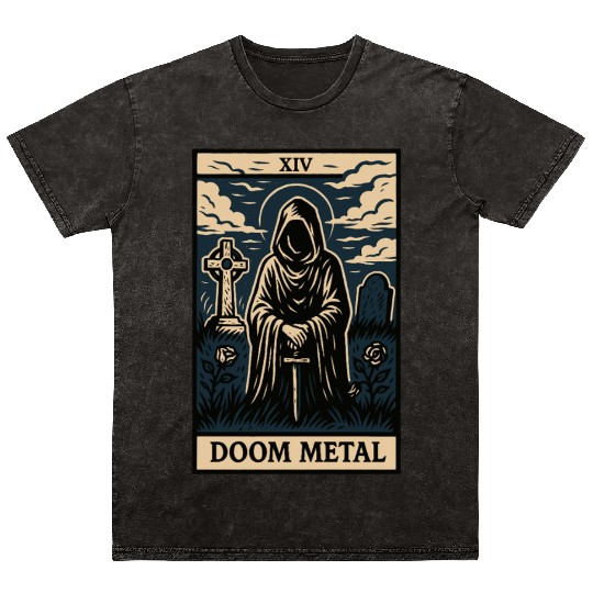 Dooom Metal Tarot Card – Shadows, Sorcery & Solitud Mineral Wash T Shirts