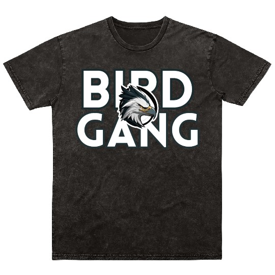 Eagle Head Bird Gang Logo Design Mineral Wash T Shirts