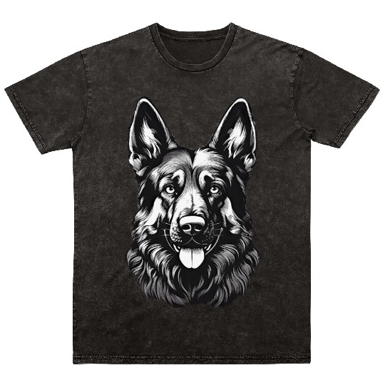 German Shepherd guard dog dad pet beautiful puppy Mineral Wash T Shirts