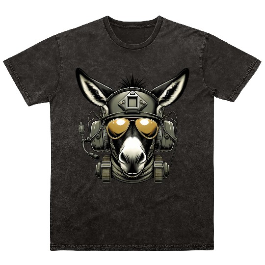 Donkey Military Design Mineral Wash T Shirts