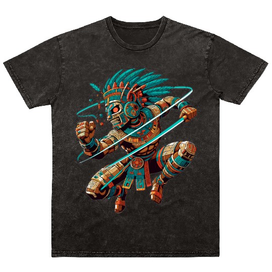 Aztec Warrior - Inca Maya Mayans Mineral Wash T Shirts