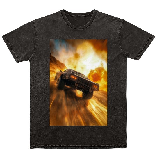 Muscle Car in Firestorm Drift Mineral Wash T Shirts