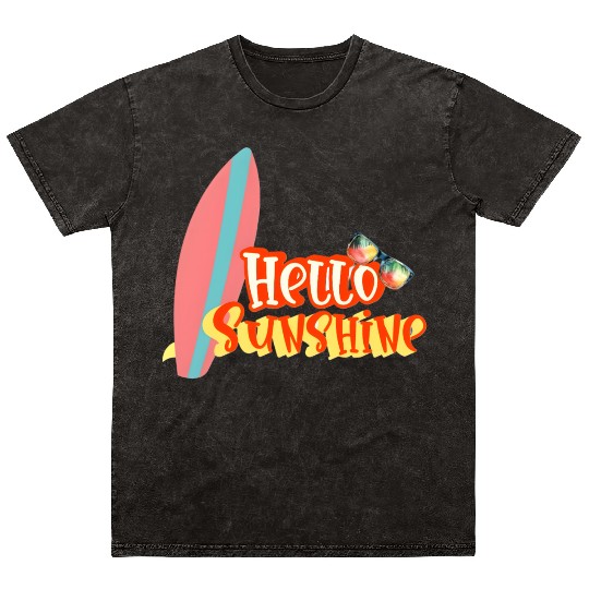 Hello Sunshine Summer Vibes  Mineral Wash T Shirts