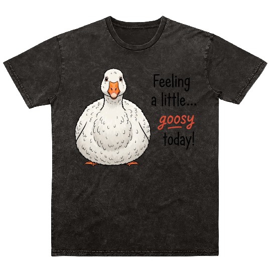 Goofy Goose Feeling a Little Happy Mineral Wash T Shirts