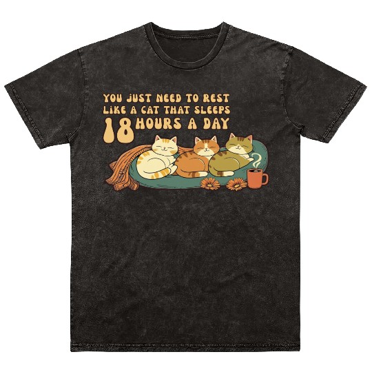 Relaxing Cat Nap Quote Design Mineral Wash T Shirts
