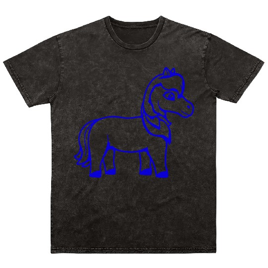 Horse Sweet Pony Foal Horse Girl Cute Comic Fun Mineral Wash T Shirts
