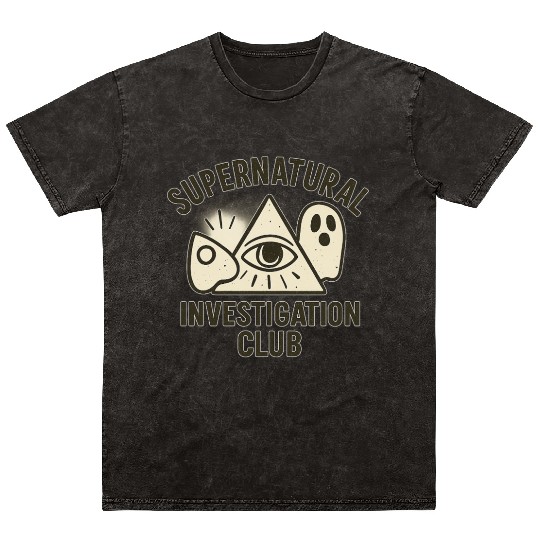 Supernatural Investigation Club Emblem Mineral Wash T Shirts