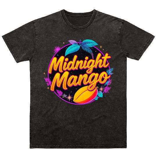 Nighttime Mango Bright Design Mineral Wash T Shirts