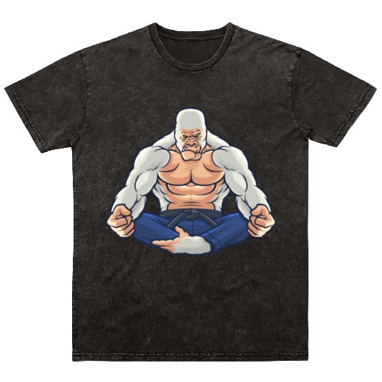 Armored Gorilla Meditation - Yoga Mineral Wash T Shirts