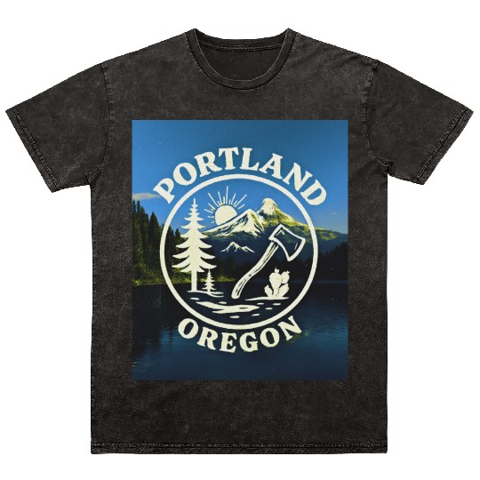 Portland, Oregon (B) Mineral Wash T Shirts