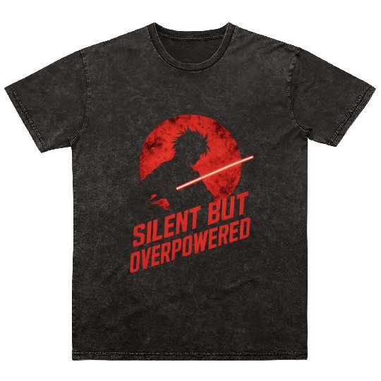 Silhouette Jedi with Red Moon Mineral Wash T Shirts