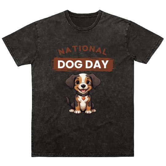 Adorable Puppy for National Dog Day Mineral Wash T Shirts
