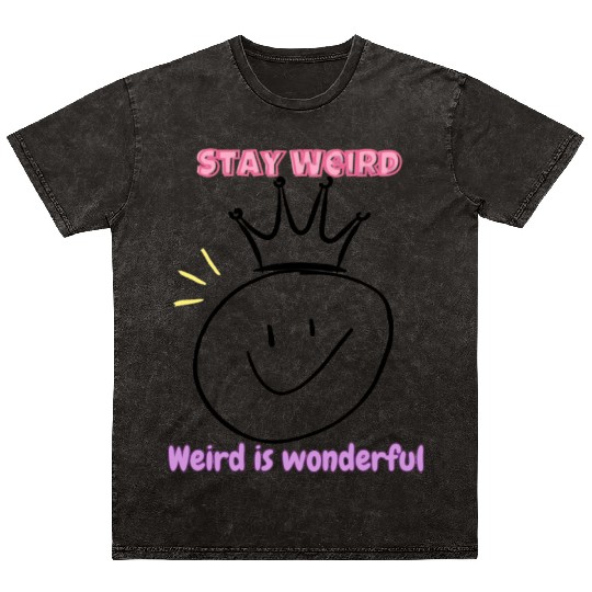Stay Weird Smile Crown – Cute Pastel Aesthetic  Mineral Wash T Shirts