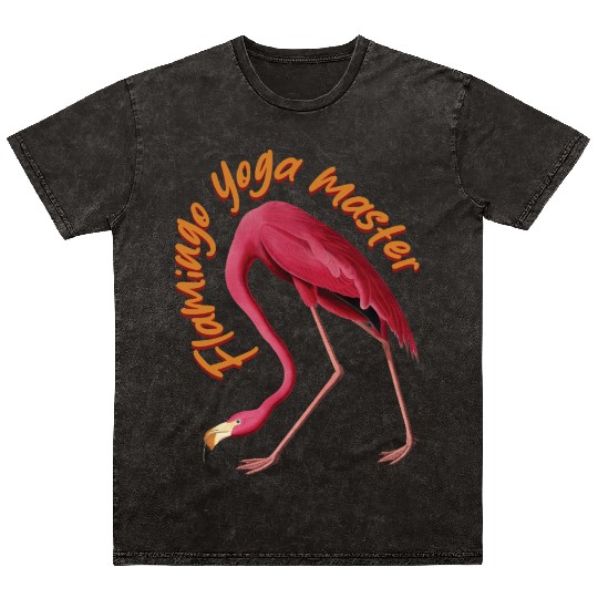 Flamingo Yoga Master Design Mineral Wash T Shirts