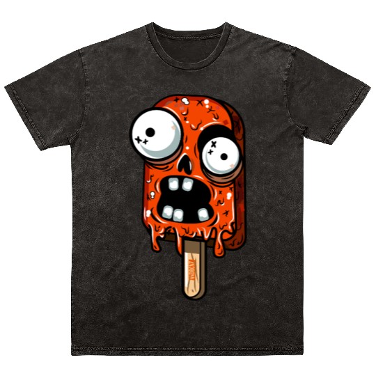 ice cream zombie 02 Orange grunge sour scream Pop Mineral Wash T Shirts