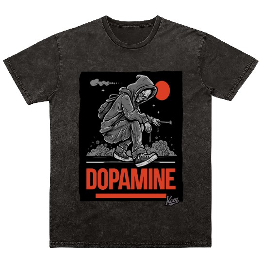 Neon Skater with Vapor Trail and Red Moon Mineral Wash T Shirts