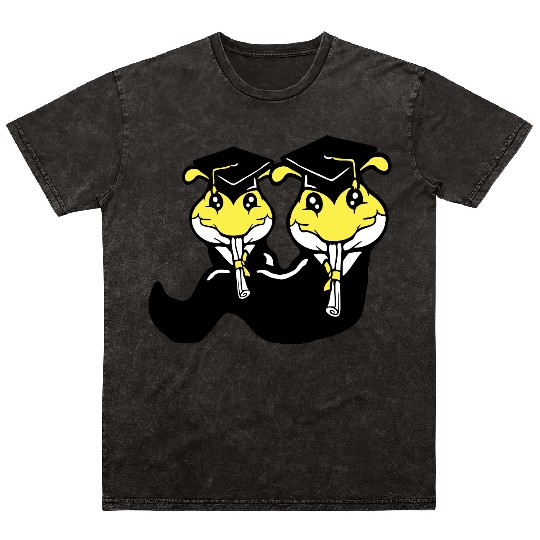 2 Caterpillar school graduation passed two College Mineral Wash T Shirts