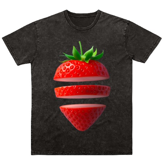 Deconstructed Strawberry Illustration Mineral Wash T Shirts