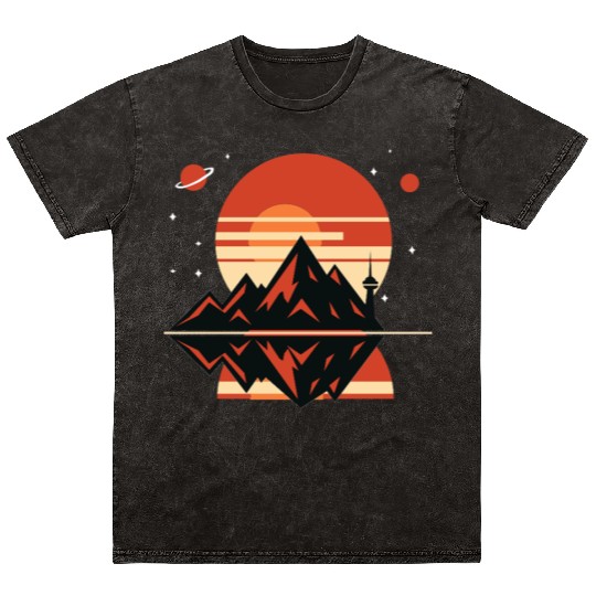 Retro Horizon Mineral Wash T Shirts