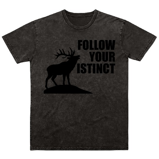 Follow Your Instinct – Elk Silhouette Strength Mineral Wash T Shirts