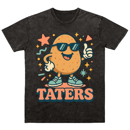 Taters – Cool Potato Retro Style Mineral Wash T Shirts