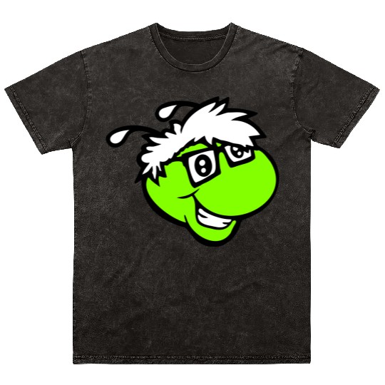 Nerd Caterpillar Intelligent Geek Worm Glasses Fun Mineral Wash T Shirts