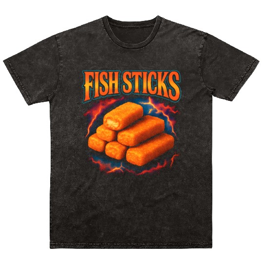 Fish Sticks Favorite Food Weird 90s Fish Sticks Mineral Wash T Shirts