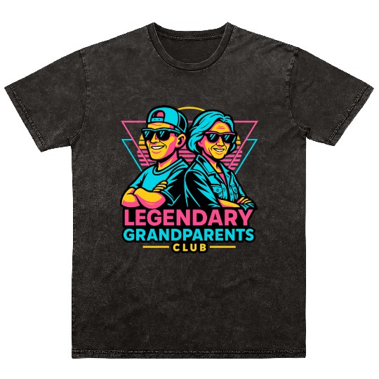 Legendary Grandparents Retro Neon Mineral Wash T Shirts