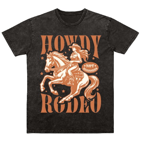 Empowered Cowgirl Riding Horse Mineral Wash T Shirts