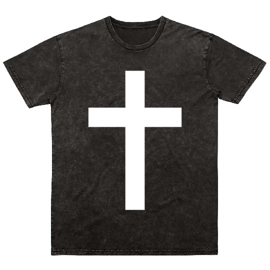 Christian God Jesus Cross White Mineral Wash T Shirts