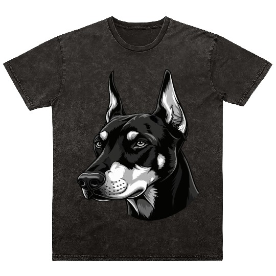 Elegant Black and White Husky Portrait Mineral Wash T Shirts