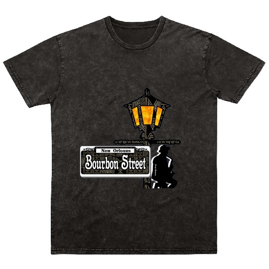 Bourbon Street Saxophonist  Mineral Wash T Shirts
