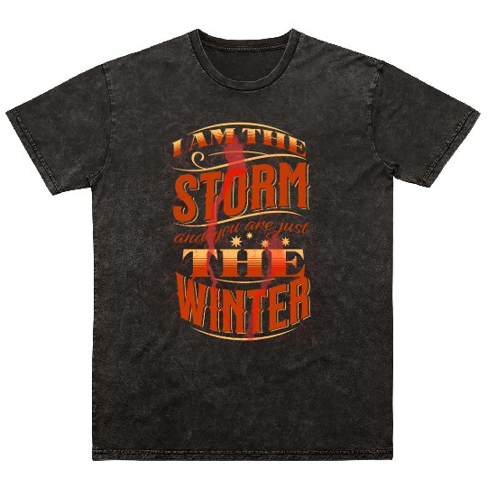 Lamenting Storm Winter Design Mineral Wash T Shirts