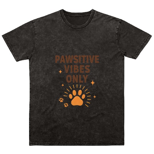 Pawsitive Vibes Only Animal Print Mineral Wash T Shirts