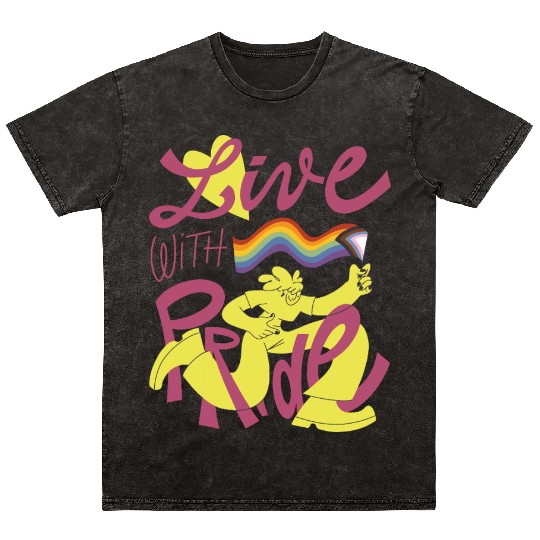 Live with Pride - LGBTQ+ Statement Mineral Wash T Shirts