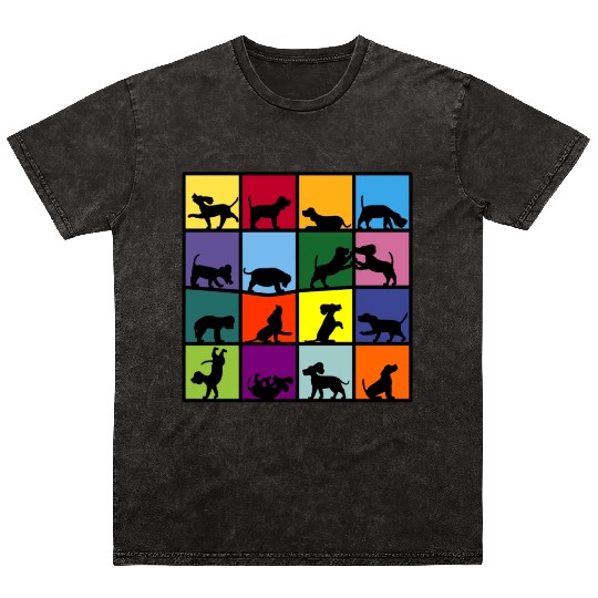 dog cube beagle Mineral Wash T Shirts