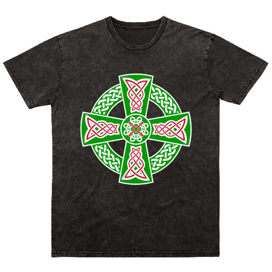 Celtic cross Mineral Wash T Shirts