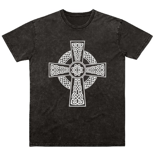 Celtic cross Mineral Wash T Shirts