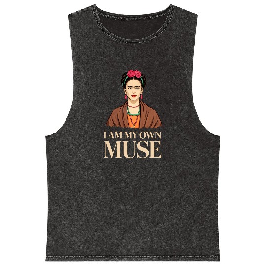 Frida Kahlo Inspirational Women' Day Design Mineral Wash Tank Tops