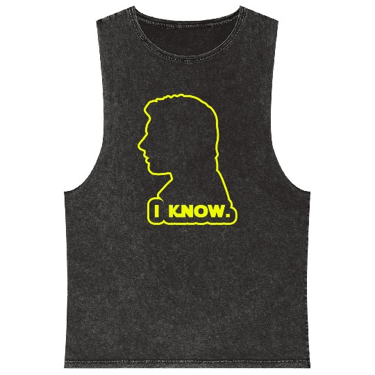 Han Solo - I Know. Design Mineral Wash Tank Tops