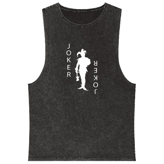 Joker Playing Card Gambling Mineral Wash Tank Tops