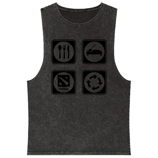 Eat Sleep DOTA2 Repeat Mineral Wash Tank Tops