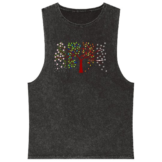 four seasons tree Mineral Wash Tank Tops
