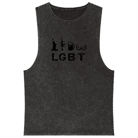 LGBT-liberty, Guns, Beer and Tits Mineral Wash Tank Tops