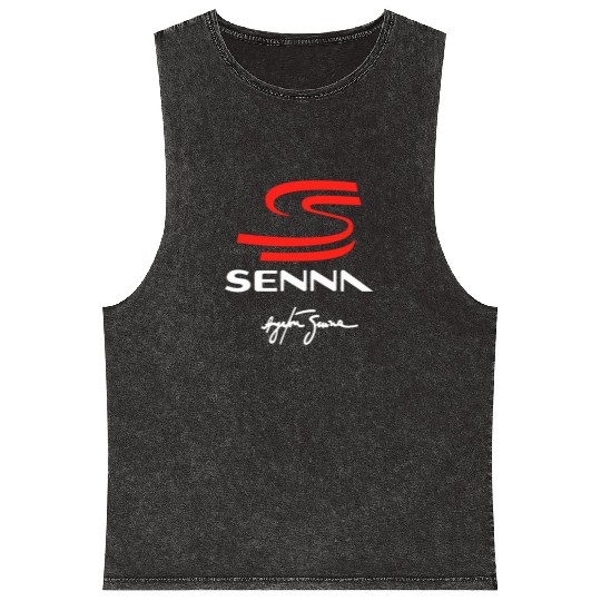 ayrton senna logo Mineral Wash Tank Tops