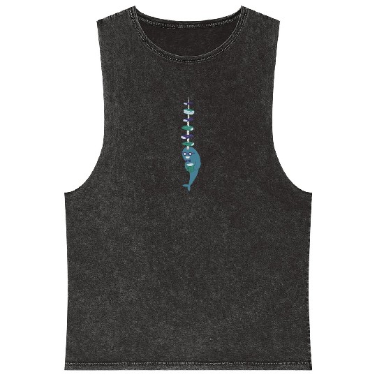 Never Give a Narwhal a Library Card Mineral Wash Tank Tops