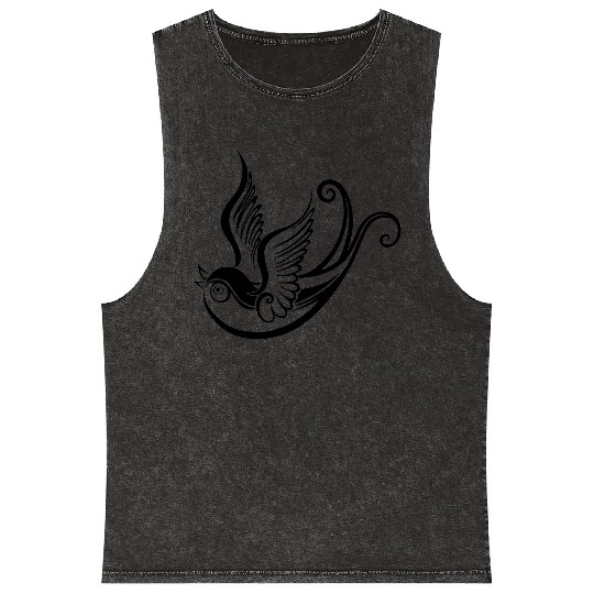 Tattoo swallow, spring time. Mineral Wash Tank Tops