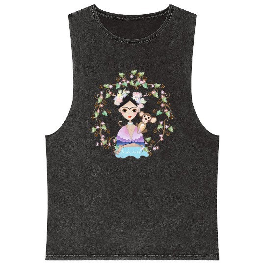 Frida Kahlo girl's Mineral Wash Tank Tops