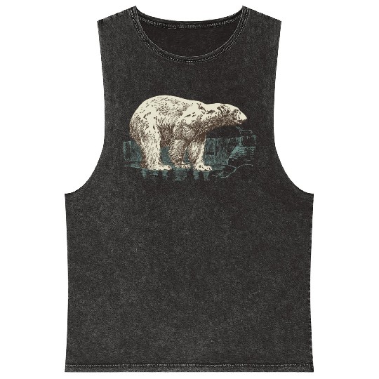 Polar bear Mineral Wash Tank Tops