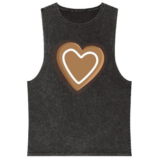 Gingerbread heart Mineral Wash Tank Tops